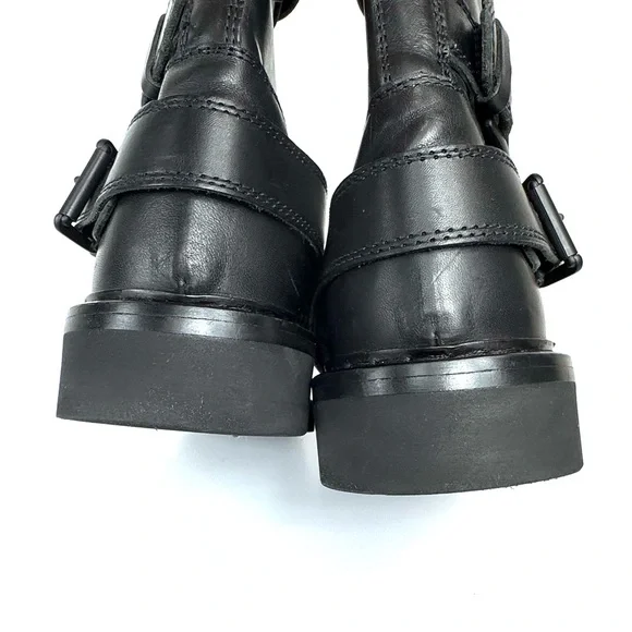 Ann Demeulemeester black triple buckle moto combat creeper women’s boots size 37 - Picture 12 of 16